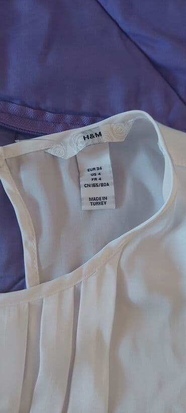pantalone od vestacke koze: H&M, XS (EU 34), Svila, Jednobojni, bоја - Bela — 2