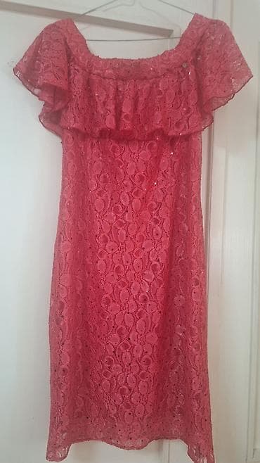 Haljina NOVA koral crvena svecana, elegantna cipka sa elastinom i na lalafo.rs Haljina NOVA koral crvena svecana, elegantna cipka sa elastinom i