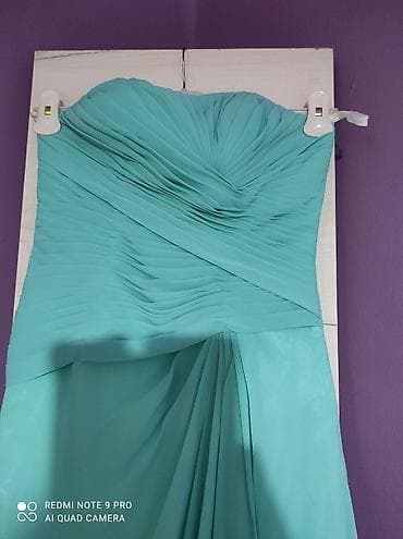 svecani top: Svecana nezno zelena haljina, velicina S, duzina 133, poluobim grudi — 3