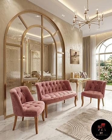 Stilske vitrine: Set tapaciranog nameštaja – 3 dela (dvosed + 2 fotelje) - Dizajn — 1