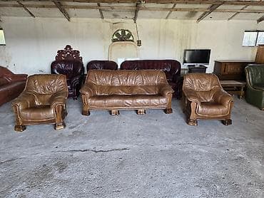 dekor platno za namestaj: Kožna garnitura za dnevnu sobu – 1 - Sastav: trosed i dve fotelje - — 3