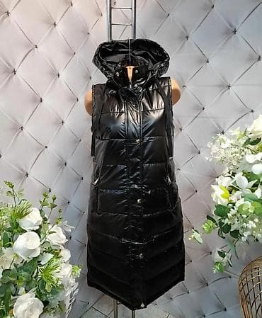 Prsluci: Dugačak ženski prsluk sa kapuljačom (puffer stil) - Model: dugi — 3