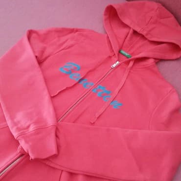 muske dukserice na raskopcavanje: Benetton dukserica sa kapuljačom Boja lubenice Potpuno nova Veličina — 2