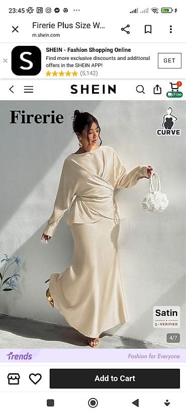 plus size: Duga elegantna satenska haljina Firerie (Curve kolekcija) - — 3