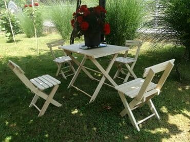 set za krstenje cena: DRVENA GARNITURA NA RASKLAPANJE STO STOLICE Dimenzije stola: 80x50cm — 5