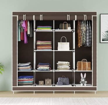 velike police: Platneni garderober 4200din Sklopivi prenosivi orman 165x45x172 cm — 4