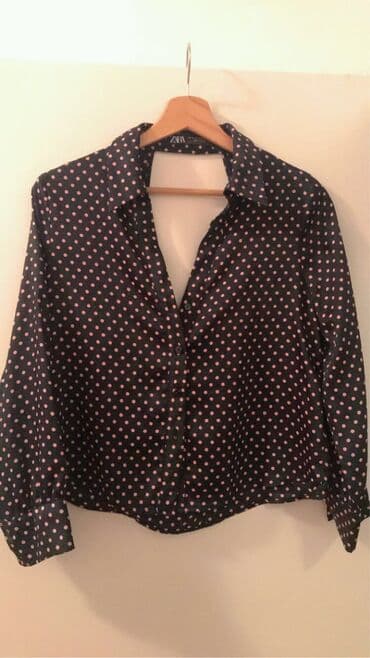 pamučne haljine tunike: Zara, S (EU 36), Dots, color - Black — 1