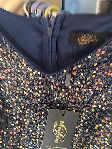 mašne za svadbu: Elegantna koktel haljina Dressystar – tamnoplava - Gornji deo — 9