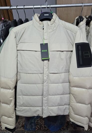 Coats and trench coats: Muška zimska jakna – bež. L,XL,XXL - Topla, pufnasta jakna sa visokim — 7