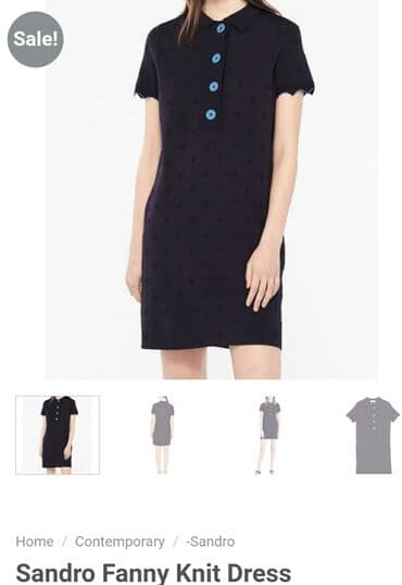 хаљине за пуније даме: SANDRO Paris polo knit haljina. Teget boje, polo model sa kragnicom i — 8
