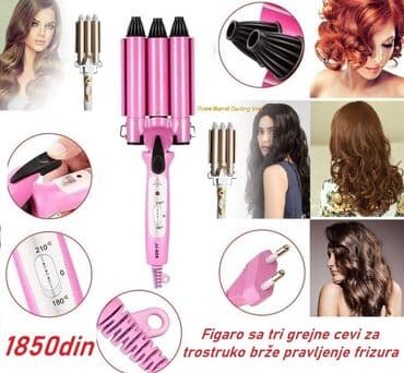 figaro za kosu sa tri cevi: 2350din Figaro za talasastu kosu sa tri grejne cevi za trostruko brže — 3