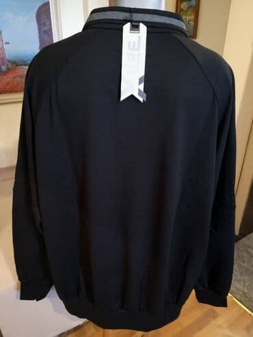 pantalone za punije: Novi muski duks sa kragnom u velikom broju Benx 5XL Crni. Turski — 5