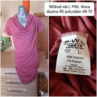 PWL haljina/tunika, veličina L (SLIM). Boja: prigušena roza/šljiva