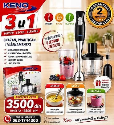 o bag beograd usce: KENO Energy 3 u 1 – ručni uređaj: mikser + secko + blender - — 1