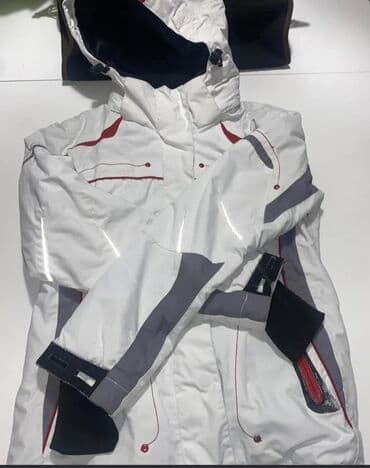 Kompleti, Kombinezoni: Zimska/ski jakna – bela sa sivim i crvenim detaljima - Topla — 3