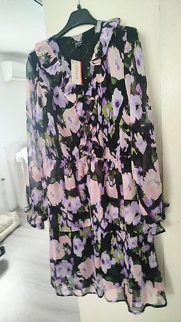 haljine ljubicaste: Esmara cvetna haljina, veličina M/novo - Model: mini/iznad kolena — 4