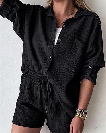 Kompleti: Dvodelni ženski komplet od muslina – košulja i šorts 3100 din — 3