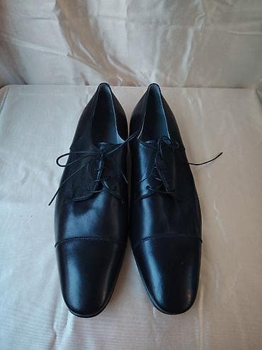 kaubojke cipele: Muške elegantne cipele – crne, kožne, Oxford cap-toe UG 31cm - — 1