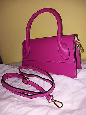 Ženska torbica – fuksija/roze - Elegantna ručna torba sa zaobljenim