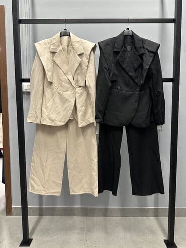 Kostimi: 🔥Ženski dvodelni komplet – sako i pantalone širokog kroja 3500 din Uni — 3