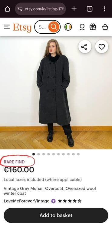 kapa: Kaput tamno sivi moher vuna M L raritet Kaput je raritet, kao sto se — 9