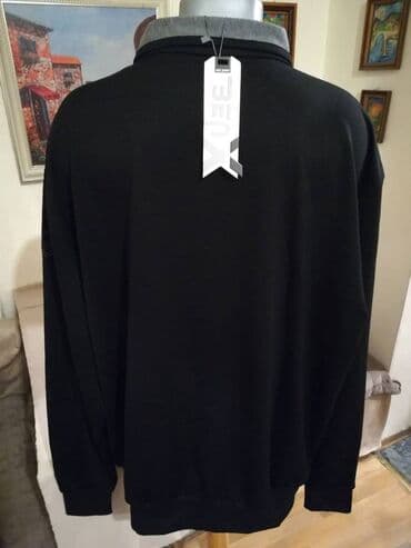 siroke pantalone za punije: Novi muski duks sa kragnom u velikom broju Benx 5XL Crni — 5