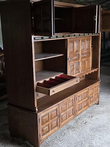 polica: Masivna drvena vitrina/sekretar u klasičnom stilu - Materijal: puno — 3