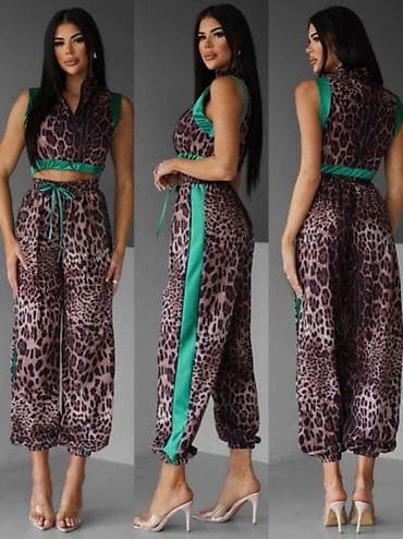 dsquared2 prsluk: Komplet sa animal printom od satena. - Gornji deo: crop prsluk bez — 2