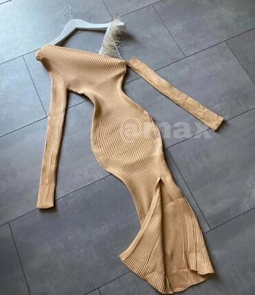 Women's Clothing: 🤎New,,Glory’’Knitted dress🤎Velicine:(Uni)S M L Boje:Lila Crna i Kamel — 1