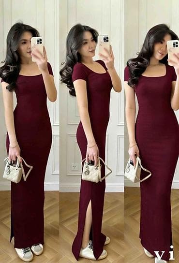 david jones beograd: ❤️Ribana maxi haljina s kratkim rukavima i četvrtastim izrezom. ✅ — 2