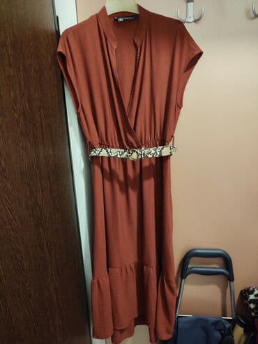 prada kais: Zara S (EU 36), color - Burgundy, Cocktail, Short sleeves — 9