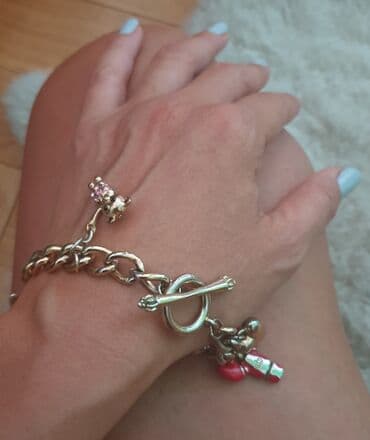 parke sa prirodnim krznom: Charm bracelet, Material: Stainless steel — 4