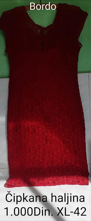 carrano cipele: Bordo čipkana haljina - Boja: bordo - Materijal: cvetna čipka preko — 2