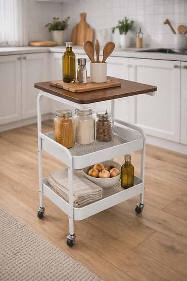 Kids' furniture: Moderan stočić sa točkićima – višenamenska polica/količar za odlaganje — 1