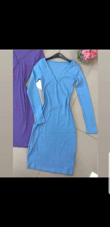 dugacke haljine svecane: Color - Light blue, Long sleeves — 1