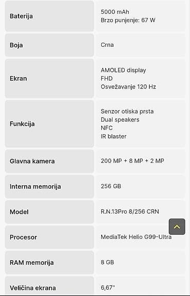 xiaomi redmi note 12 pro 8gb256gb: Xiaomi Redmi Note 13 Pro – crna boja - Ekran: AMOLED, FHD — 2