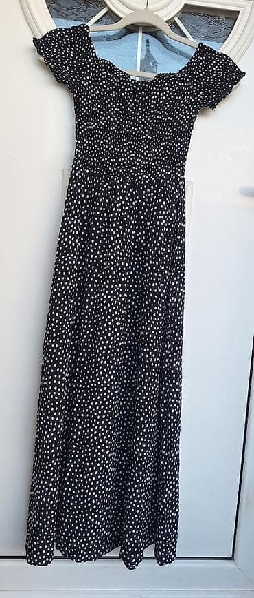 jeftine haljine online: Haljina S/36 - Model: duga maxi haljina sa kratkim rukavima - — 1