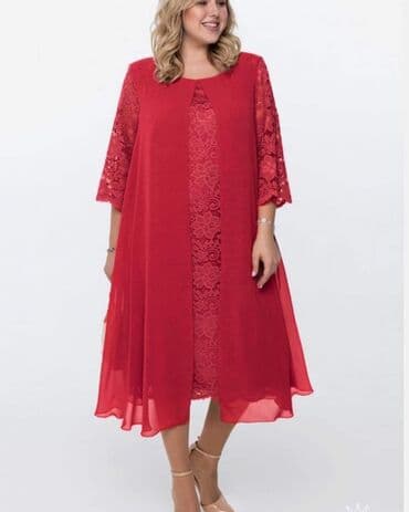 new yorker odeca: Amari 3XL, 4XL, 5XL, color - Red, Oversize, Long sleeves — 1