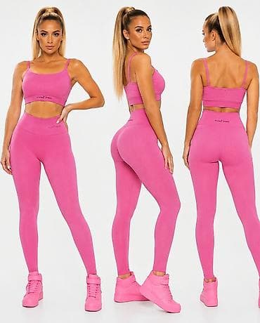 grudnjaci bez zice: Ženski sportski set – Gym Pro, pink - Dvodelni komplet: sportski top — 3