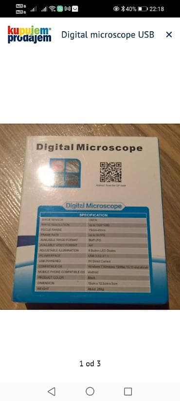 maska za redmi note 12: Digitalni USB mikroskop – model X4, uvećanje do 1600x. Specifikacije — 1