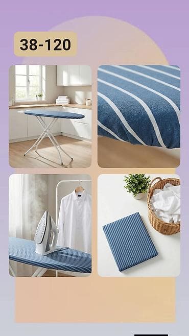 klesta za nitne i drikere: Navlaka za dasku za peglanje – plava sa belim prugama - Materijal — 1