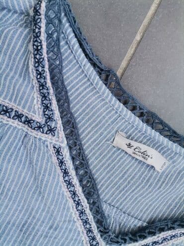 bluza bershka s: ColinS, L, Pamuk, Geometrijski, Prugasti, bоја - Svetloplava — 2