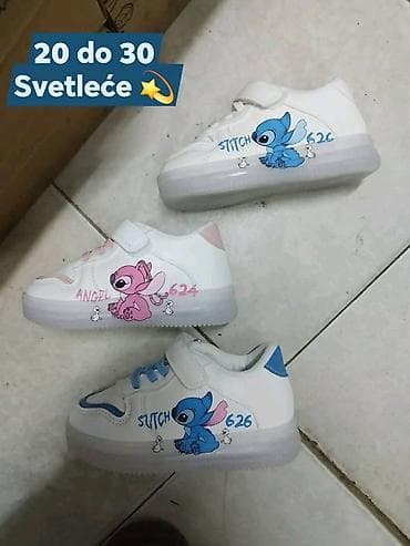 fly obuca: Dečije patike sa svetlećim đonom i motivima lika „Stitch/Angel”. Cena — 1