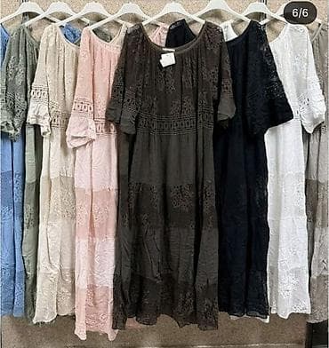 blondy svecane haljine: Dugačka ženska haljina sa čipkom, boho/romantičan stil. - Rukavi: 3/4 — 6