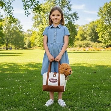 goku igračka: Plišana igračka za decu – štene Brown Poodle sa torbom i četkom za — 3