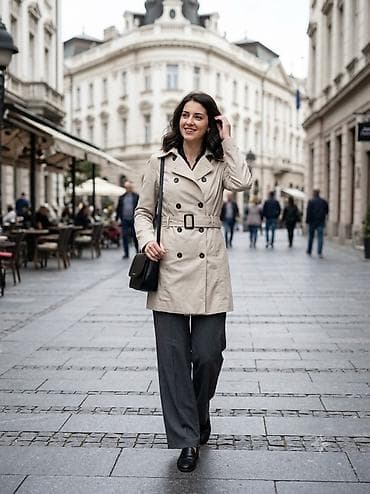 papuce ugg: Ženski bež trench kaput – United Colors of Benetton - Klasičan — 1