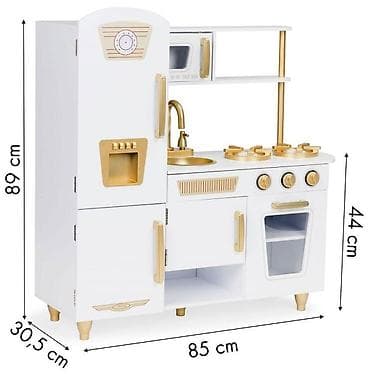 labrador obuca veliki brojevi: Velika drvena kuhinja za decu – White & Gold (ECO TOYS) Šifra — 6
