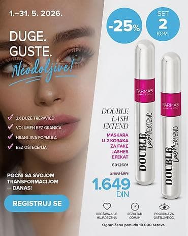 Farmasi Make Up Double Lash Extend – maskara u 2 koraka za efekat