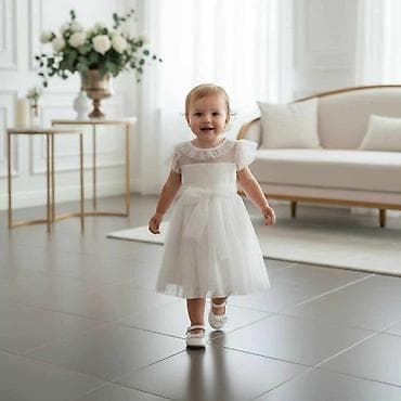 jelena brocic: Svečana bela haljinica za bebe i devojčice Preslatka, elegantna bela — 1
