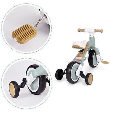 ranac sa imenom: Ecotoys balans bicikl sa pedalama i pomoćnim točkovima 3u1 – green — 4